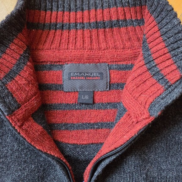 Beautiful Emanuel Ungaro Dark Gray Sweater 80% Lambswool - Picture 1 of 6